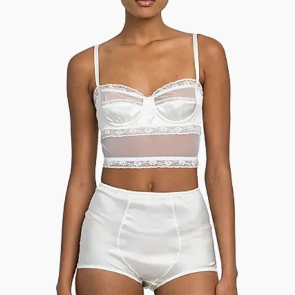 Dolce & Gabbana Lace Balconette Bra - SS26 Runway Aesthetic - Corset Style Top